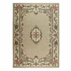 Budget 🥰 Flair Fawn Lotus Premium Aubusson Rug ❤️