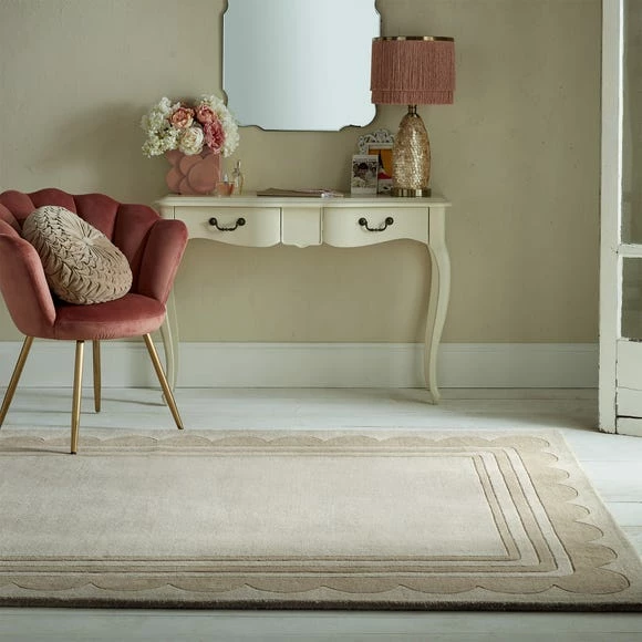 New π Flair Lois Scallop Border Wool Rug π 1 New π Flair Lois Scallop Border Wool Rug π